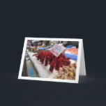 Carte Présentation de crevettes au Mercado Central, Vale<br><div class="desc">Carte de voeux Présentation de crevettes au Mercado Central, Valence. Vous pouvez facilement personnaliser ce produit gratuitement si vous souhaitez ajouter un texte ou changer la couleur de l'arrière-plan.</div>