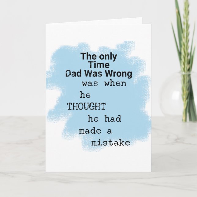 Carte Présente Pour Papa De La Fille En Droit (Devant)