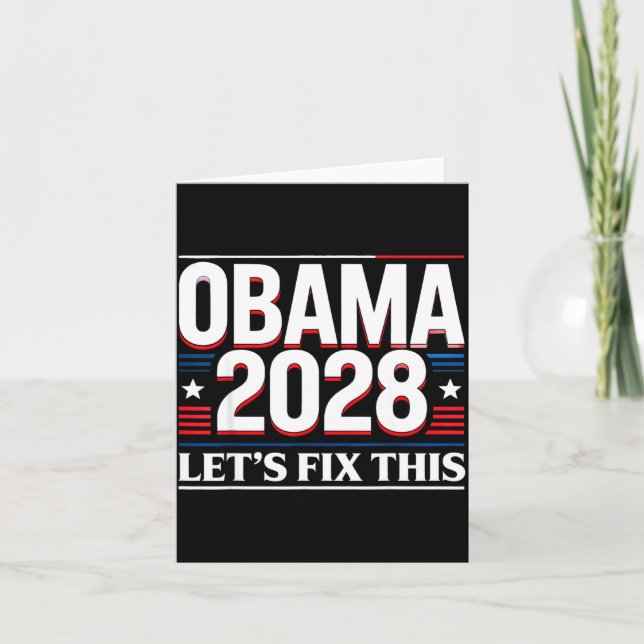 Carte President Barack Obama 2028 Rtrait Patriotic Democ (Devant)