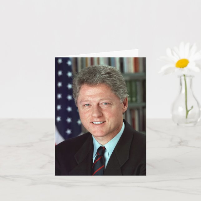 Carte Président Bill Clinton Photo officielle Anniversai (Petite plante)