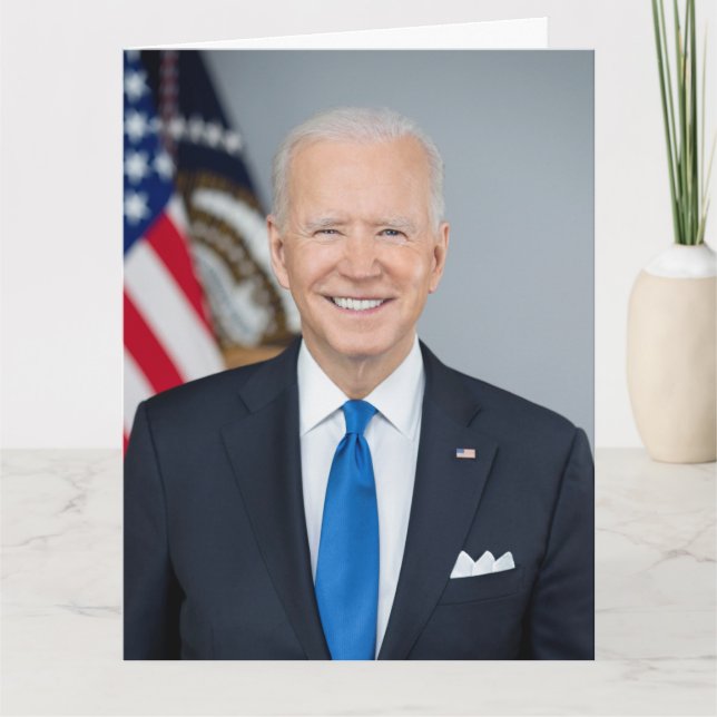 Carte Président Joe Biden Portrait Officiel Anniversaire (Devant)