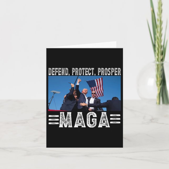 Carte Président Trump 45 47 Mega Defend Protect Prosper (Devant)