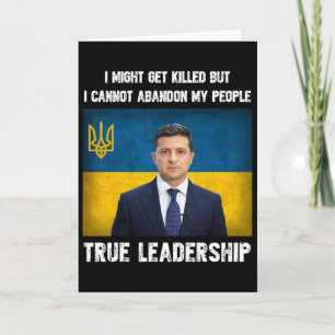 Carte Président Volodymyr Zelensky Ukraine Drapeau Ukrai