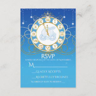 Carte presque de minuit du bleu RSVP de Cendrillon