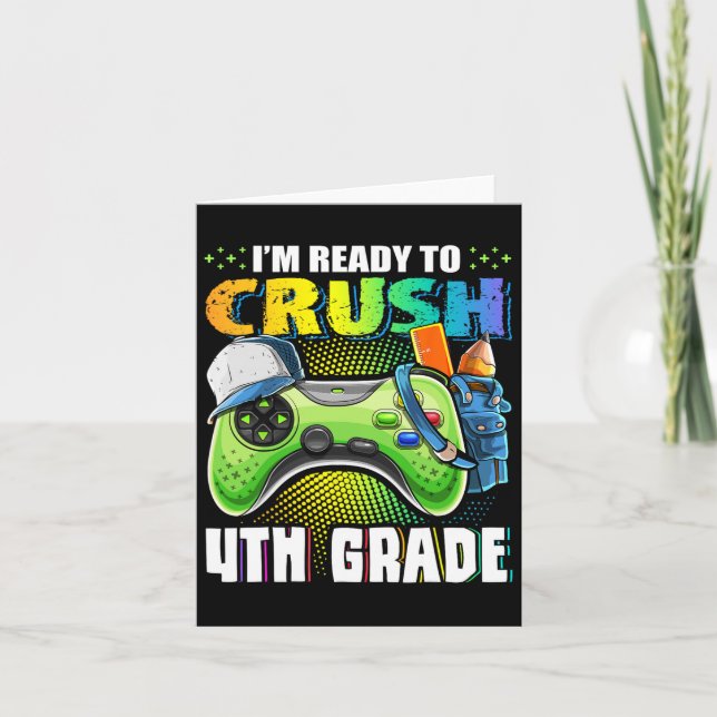 Carte Prêt À Écraser 4E Année Retour À L'École Vidéo Jeu (Devant)