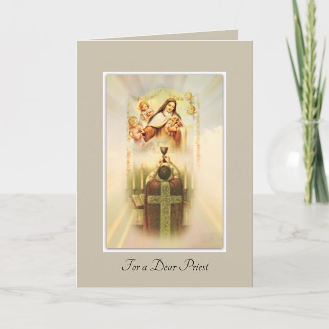 Carte Prêtre catholique Paroles d'encouragement (Devant)