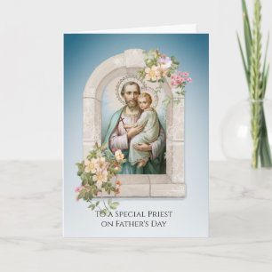 Carte Prêtre catholique Saint Joseph Fête des Pères Jésu