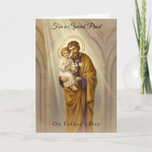 Carte Prêtre catholique St. Joseph Fête des Pères Jésus