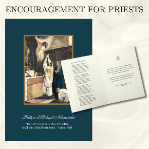 Carte Prêtre Messe catholique Marie bénie Autel