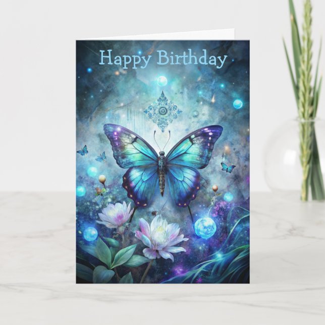 Carte Pretty Blue Butterfly (Devant)