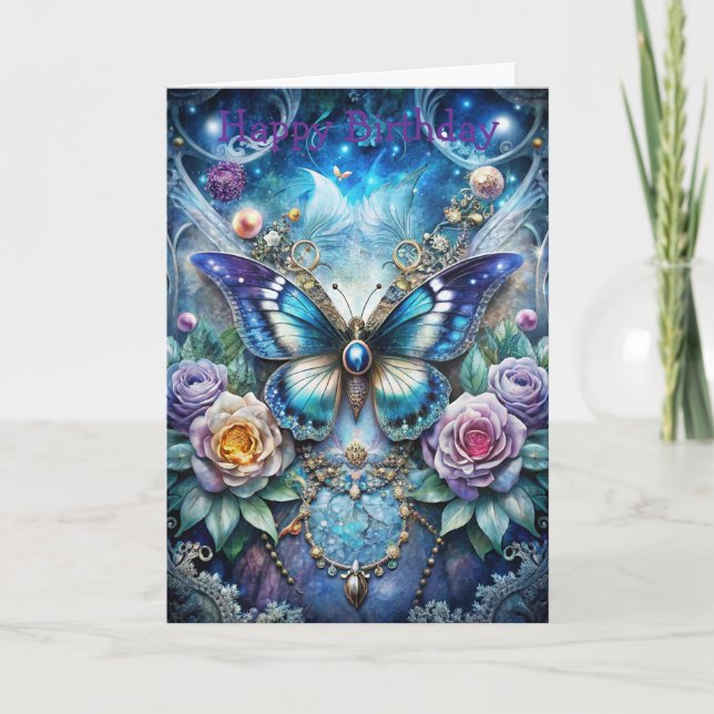 Carte Pretty Blue Butterfly (Devant)