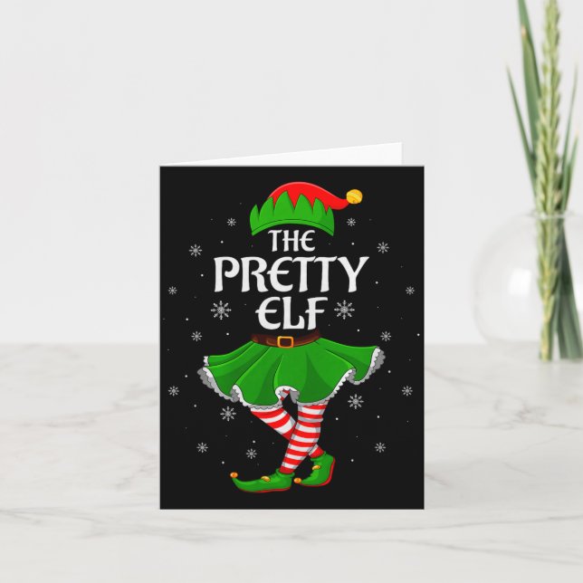 Carte Pretty Elf Christmas Family Girls Women Elf Squad  (Devant)