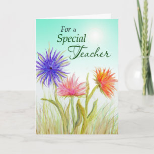 Carte Pretty Flowers for Teacher Appreciation