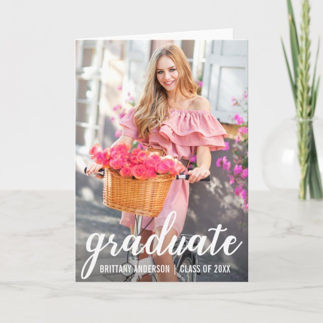 Carte Pretty Graduation moderne Pold Photo Pold (Devant)