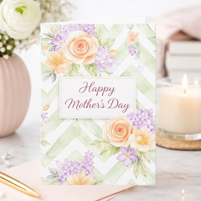 Carte Pretty Lavender Watercolor Floral Mother's Day (Créateur téléchargé)