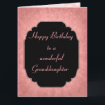 Carte Pretty moderne pink Happy Birthday Granddaughter<br><div class="desc">Stylish and élégant pink moderne Happy Birthday Granddaughter design Greeting Card.</div>