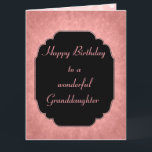 Carte Pretty moderne pink Happy Birthday Granddaughter<br><div class="desc">Stylish and élégant pink moderne Happy Birthday Granddaughter design Greeting Card.</div>