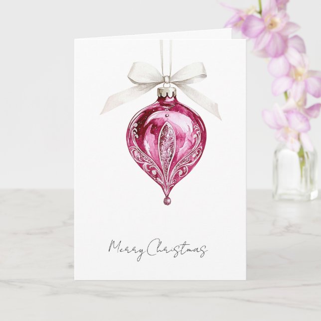 Carte Pretty Pink Glam Christmas Ornament (Orchidée)
