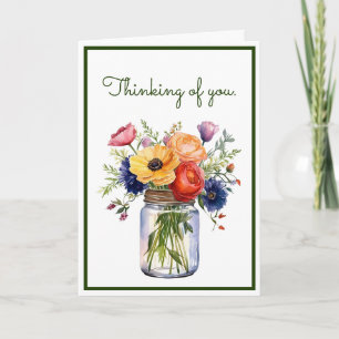 Carte Pretty Thing of You Watercolor Flowers