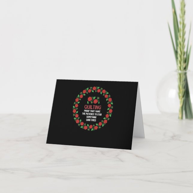 Carte Preuve de couture que j'ai la patience de poignard (Devant)