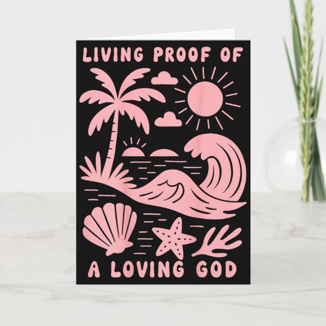 Carte Preuve vivante d'un Dieu aimant Beach Wave Ocean C (Devant)