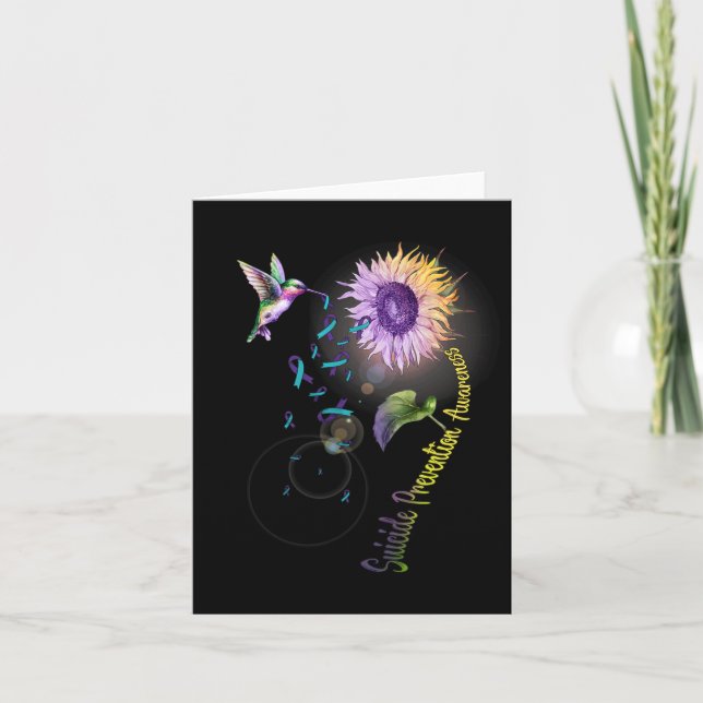 Carte Prévention du suicide Colibri de tournesol (Devant)