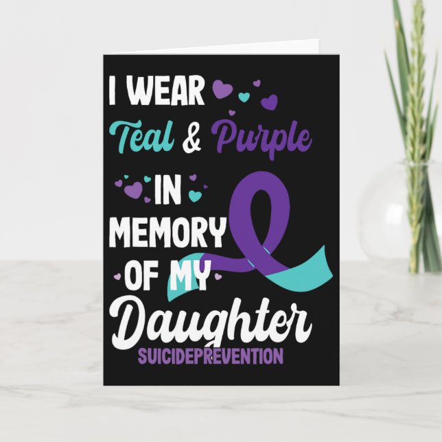 Carte Prévention du suicide en mémoire de ma fille (Devant)