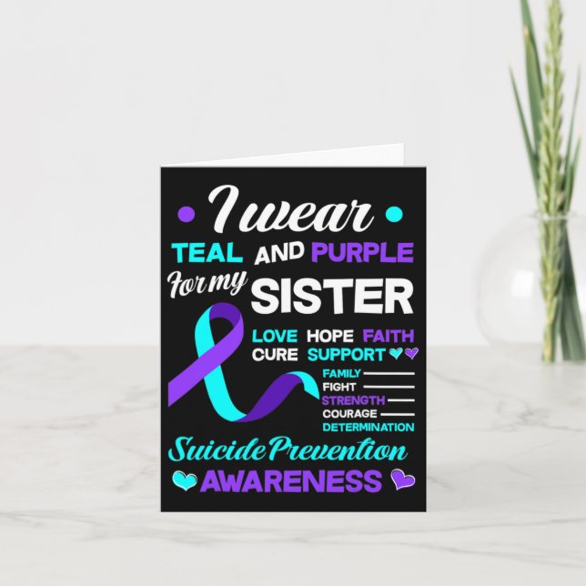 Carte Prévention Du Suicide Ruban I Porte Turquoise Et V (Devant)