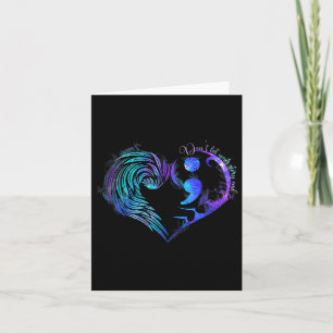 Carte Prévention du suicide Sensibilisation Turquoise Pu