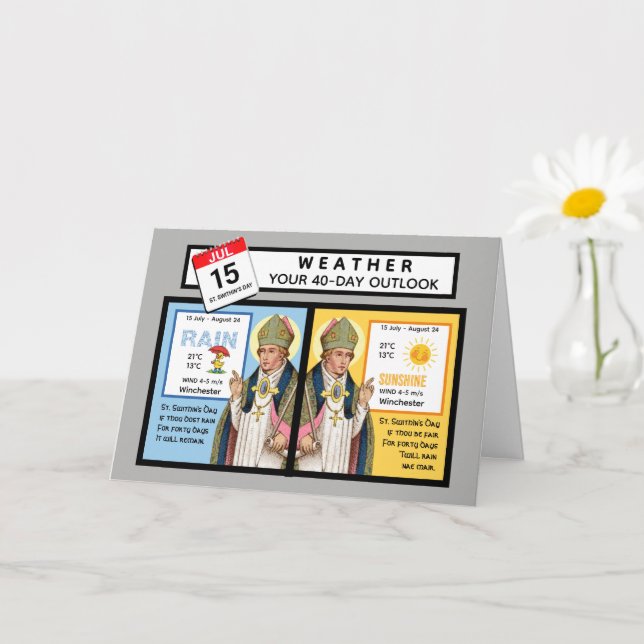 Carte Prévision météo pour la Saint-Swithin (Petite plante)