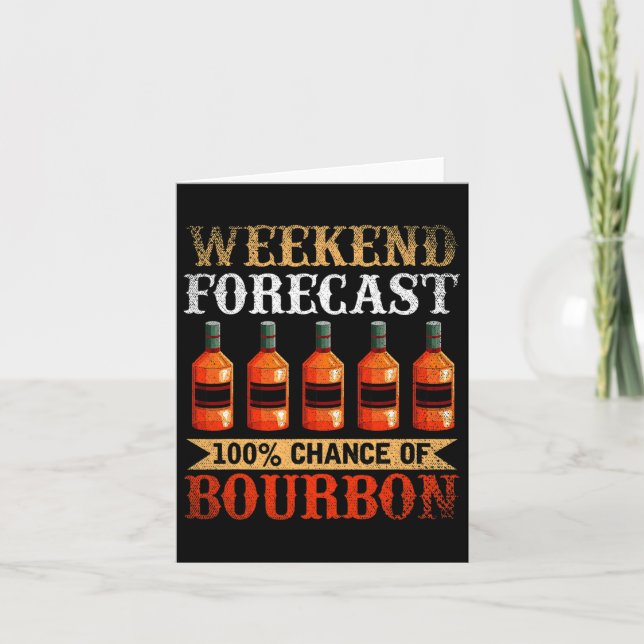 Carte Prévisions de week-end ivre au Whiskey drôle 100%  (Devant)