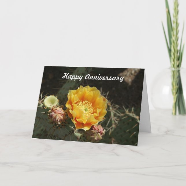 Carte Prickly Pear Bloom Anniversary Card (Devant)