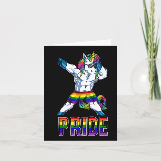 Carte Pride Lgbt Bodybuilding Unicorn Muscle Lesbian Gay (Devant)