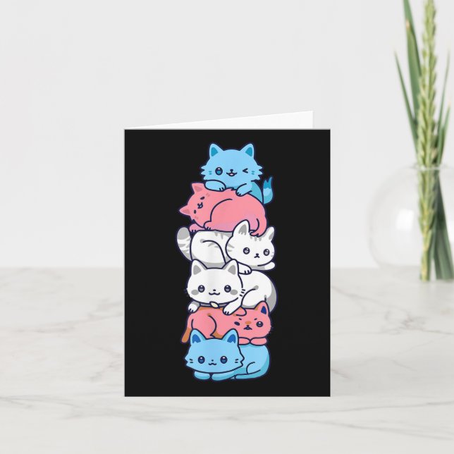 Carte Pride transgenre Chat Lgbt Transflag Chats mignons (Devant)