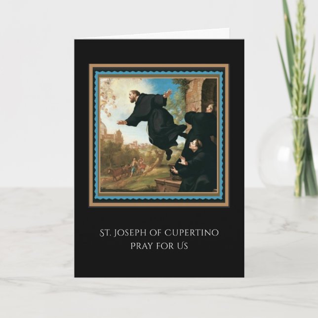 Carte Prière catholique de Saint-Joseph de Cupertino (Devant)