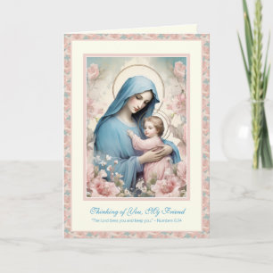 Carte Prière d'amitié religieuse Béni Marie et Jésus
