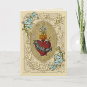 Carte Prière d'amitié religieuse Vierge Marie Vintage
