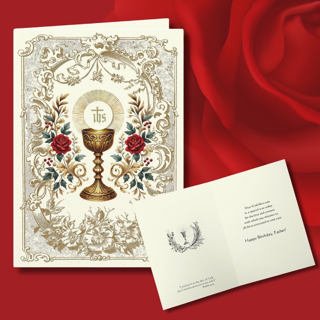 Carte Prière d'anniversaire Eucharistie Écriture Prêtre (Créateur téléchargé)