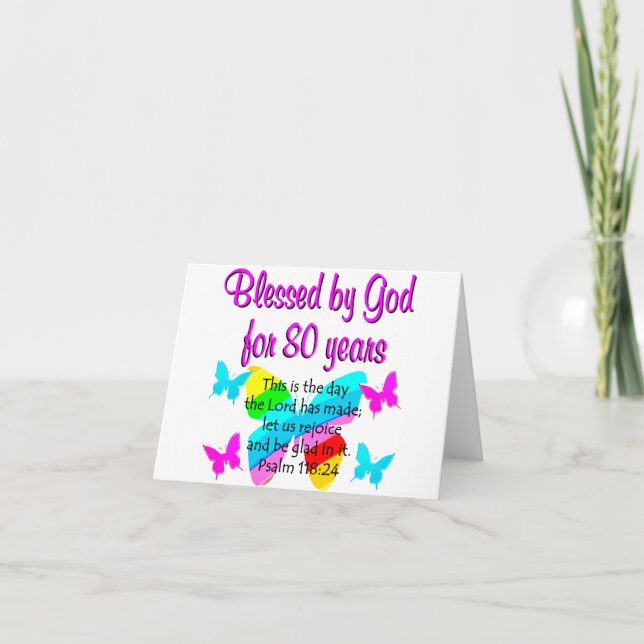 CARTE PRIÈRE DE 80E ANNIVERSAIRE (Devant)