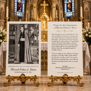 Carte Prière de canonisation du Bienheureux Fulton Sheen