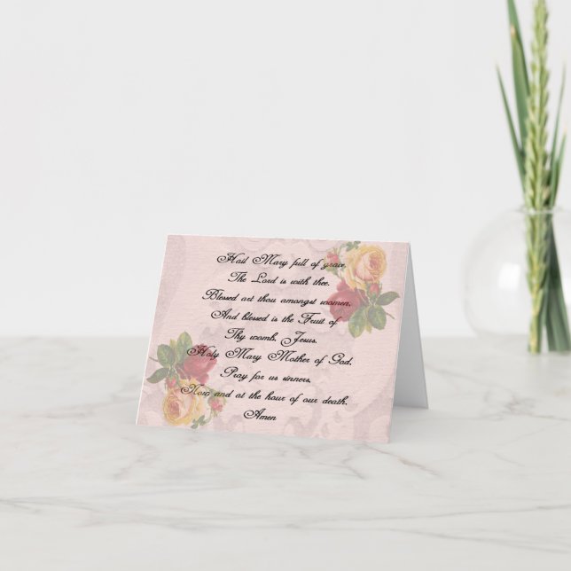 Carte Prière de Hail Mary (Devant)