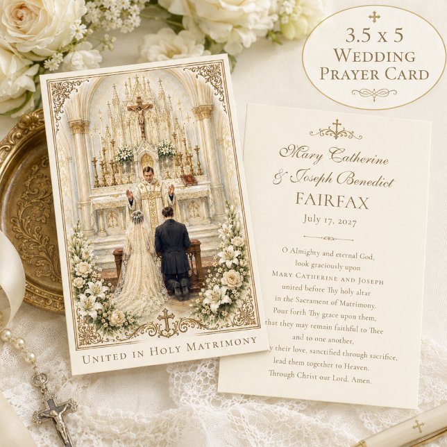 Carte Prière de la Messe Nuptiale Catholique Traditionne (Créateur téléchargé)