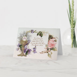 Carte Prière de la Première Sainte Communion Catholique 