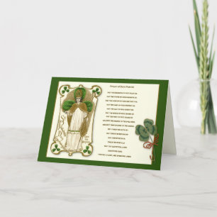 Carte Prière de la Saint Patrick Shamrocks religieux