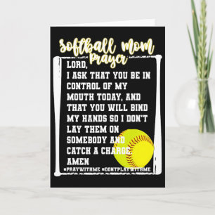 Carte Prière de maman de softball Baseball jour de match