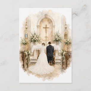 Carte Prière de mariage catholique vintage pour la marié