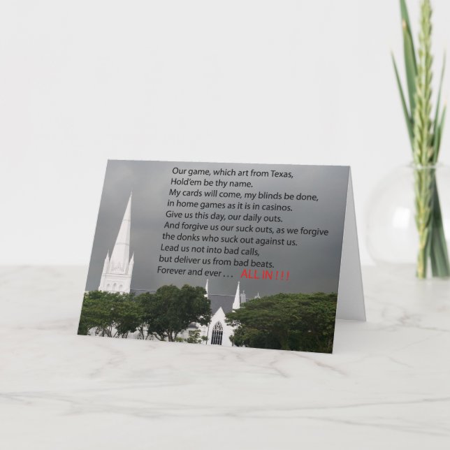 Carte prière de poker (Devant)