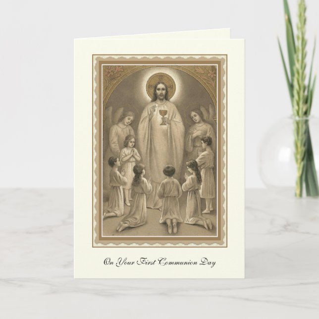 Carte Prière de première communion pour garçon ou fille (Devant)