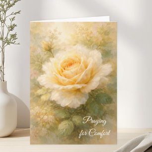 Carte Prière de réconfort Rose jaune chrétienne Sympathi