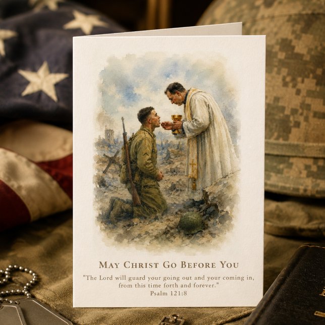 Carte Prière d'encouragement militaire catholique Écritu (Créateur téléchargé)